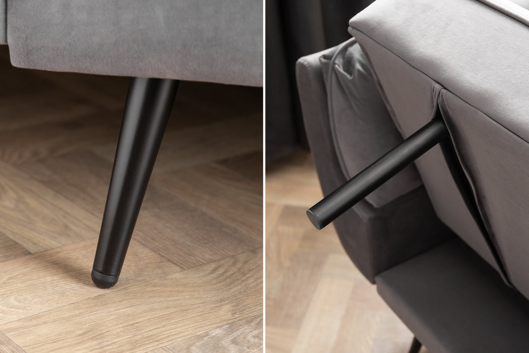 Schlafsofa Miami 215cm grau Samt