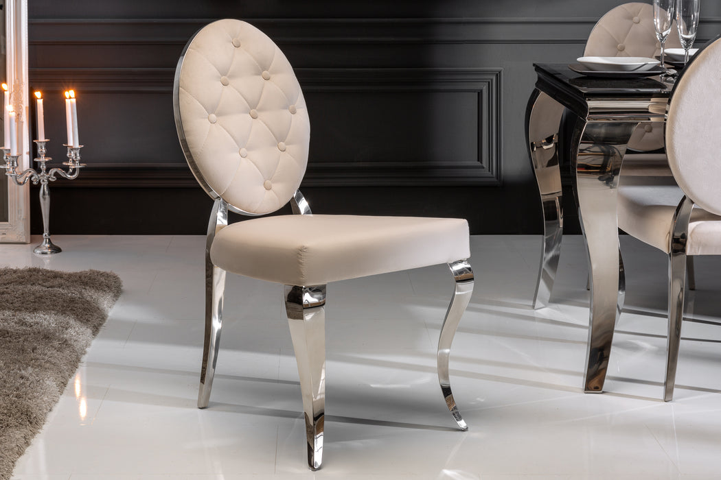 Stuhl Barock beige Samt
