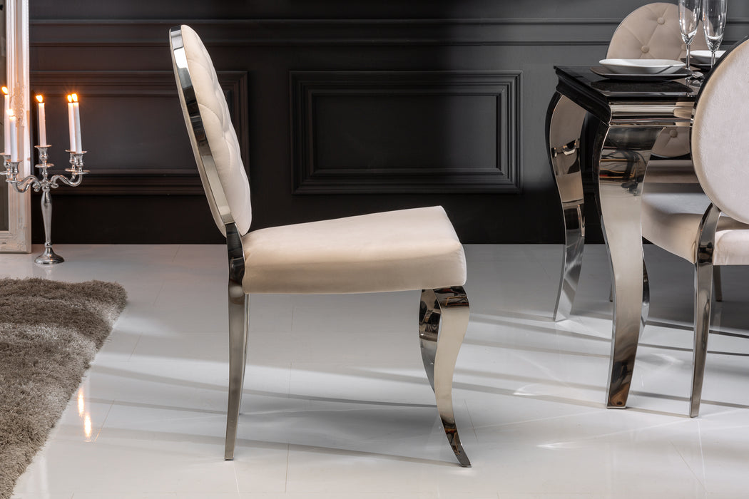 Stuhl Barock beige Samt