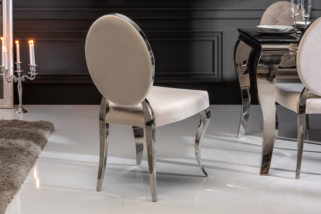 Stuhl Barock beige Samt