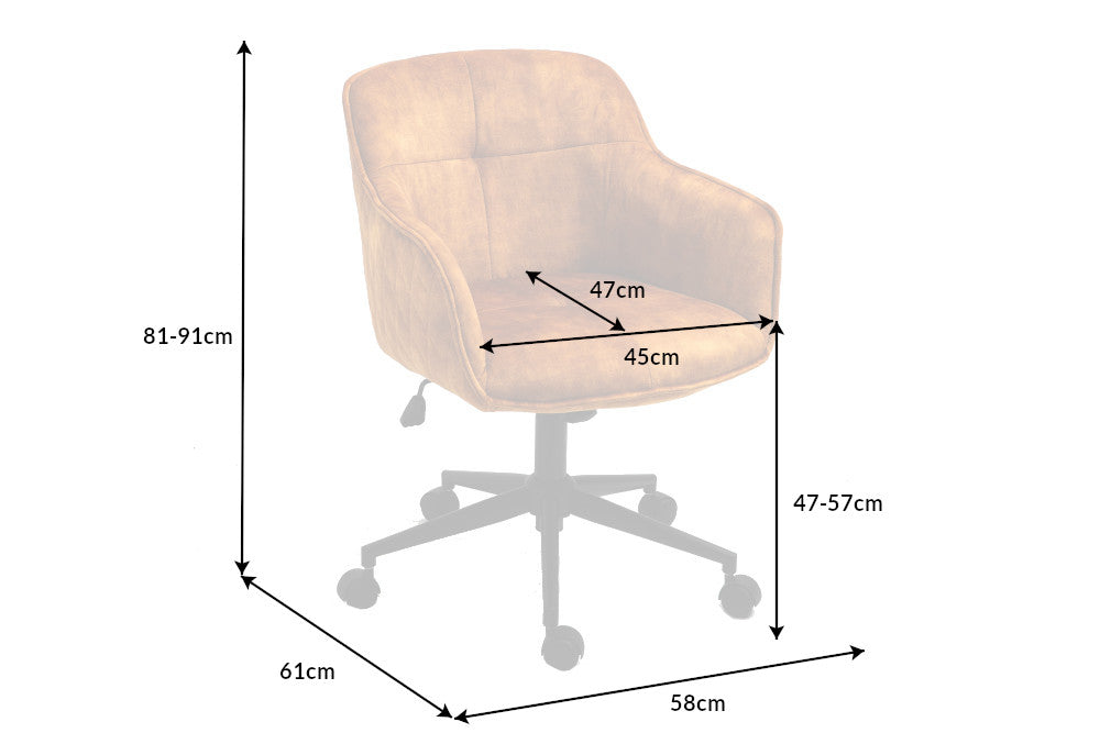 Bürostuhl Euphorie senfgelb Samt