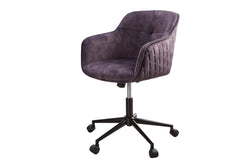 Bürostuhl Bliss dunkelgrau Samt höhenverstellbar Retro