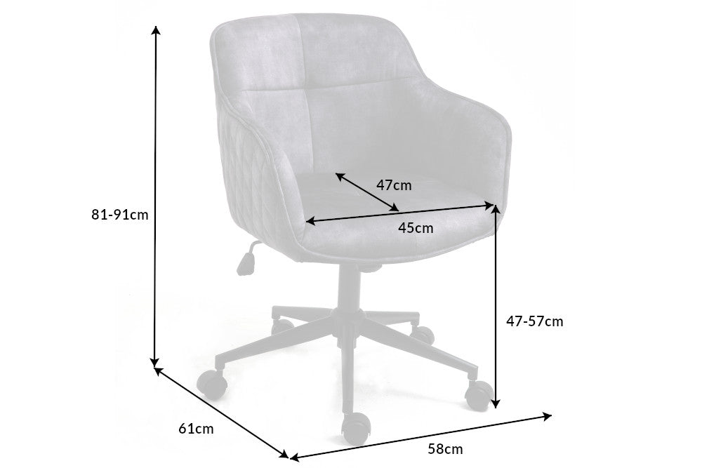 Bürostuhl Bliss dunkelgrau Samt