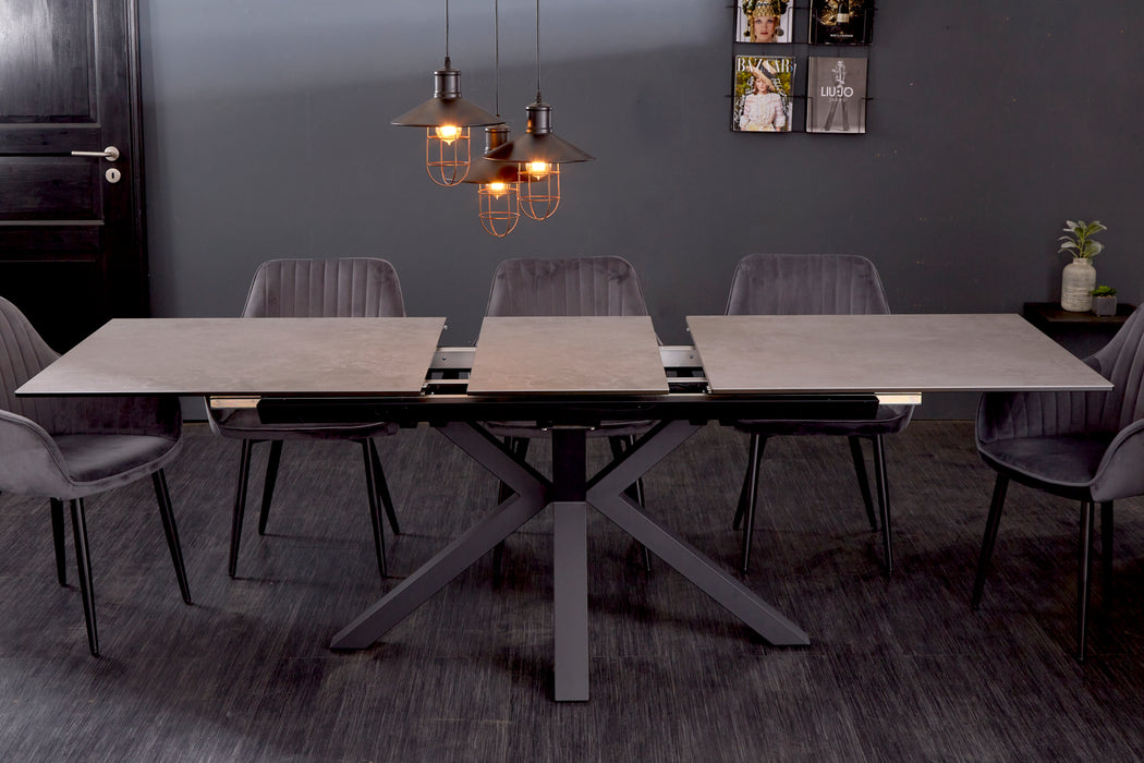 Esstisch Infinity 180-225cm Keramik Beton-Optik