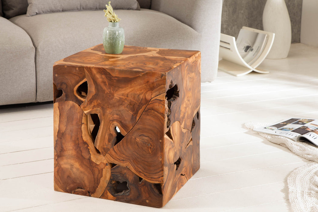 Beistelltisch Block 40cm Teak