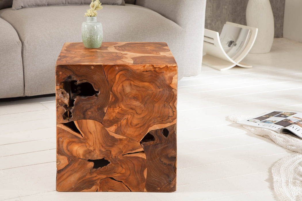 Beistelltisch Block 40cm Teak