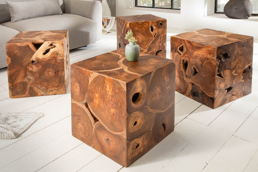 Beistelltisch Block 40cm Teak