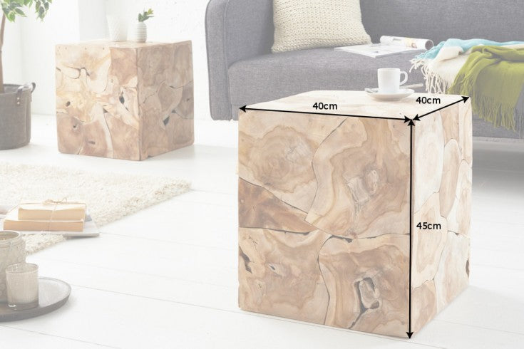 Beistelltisch Block 40cm Teak