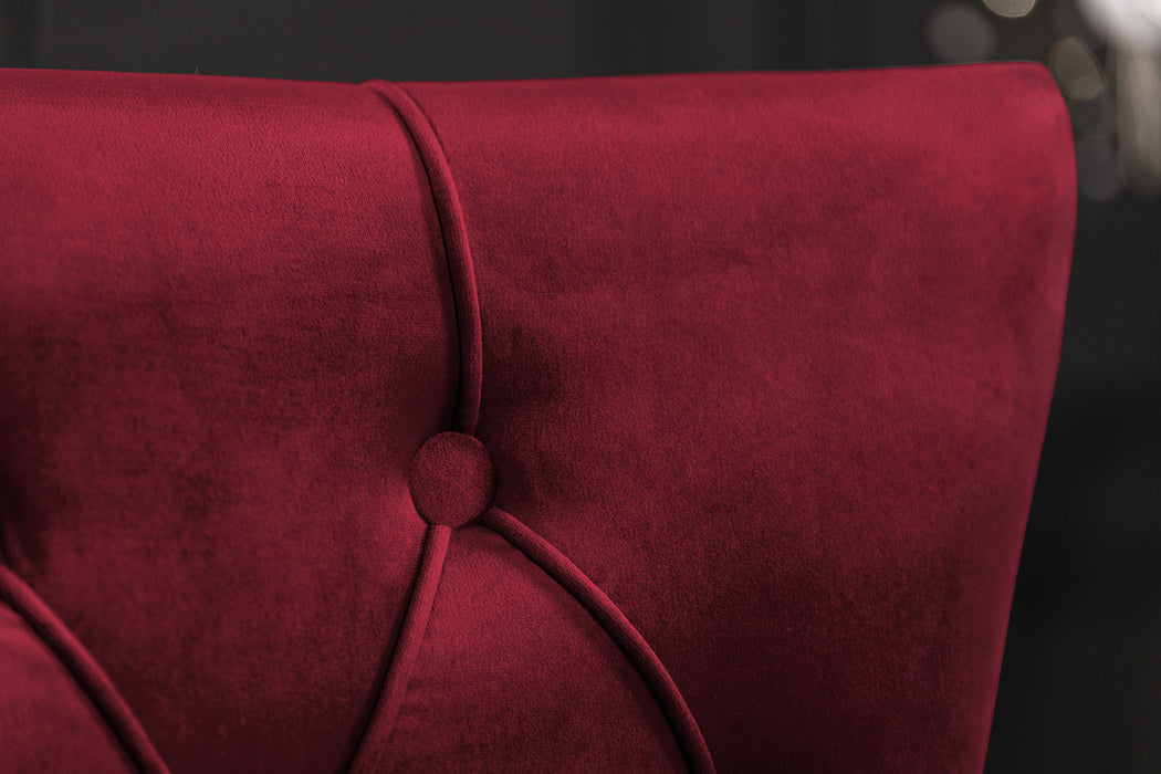 Stuhl Fortress Deluxe rot Samt Löwenkopf