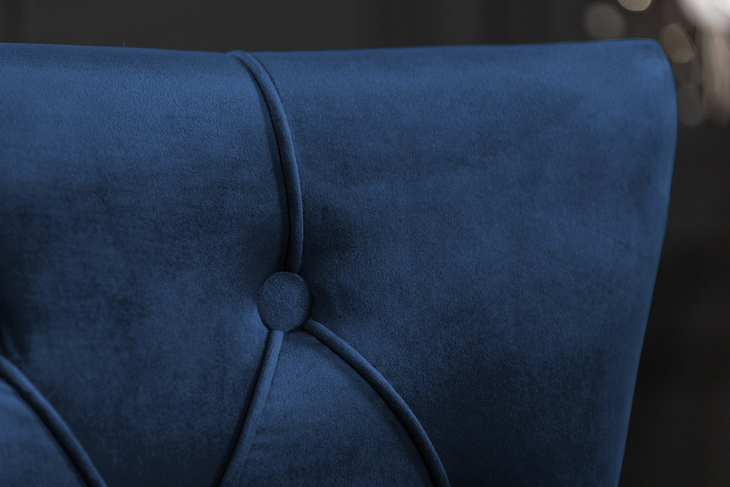 Stuhl Fortress Deluxe royalblau Samt Löwenkopf