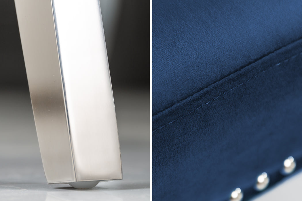 Stuhl Fortress Deluxe royalblau Samt Löwenkopf
