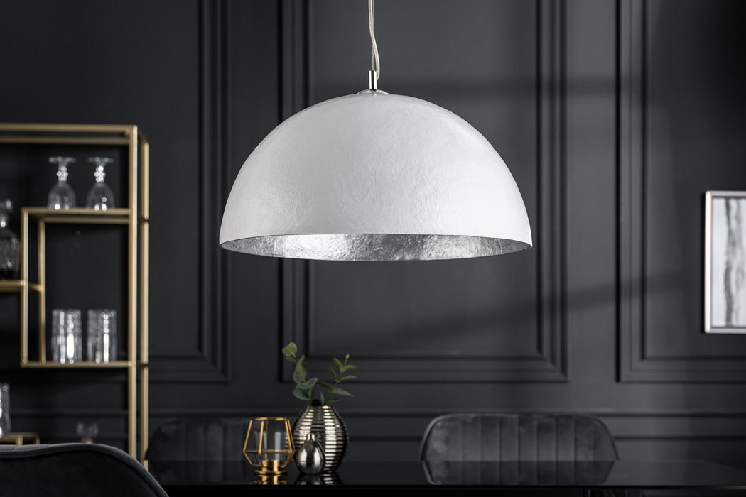 Hängeleuchte Glanz - weiss silber 50cm