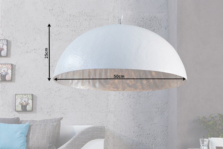 Hängeleuchte Glanz - weiss silber 50cm