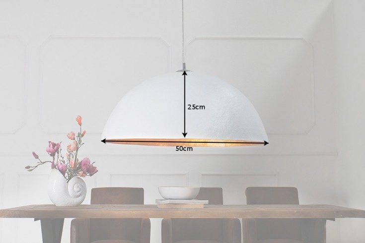Hängeleuchte Glanz - weiss gold 50cm