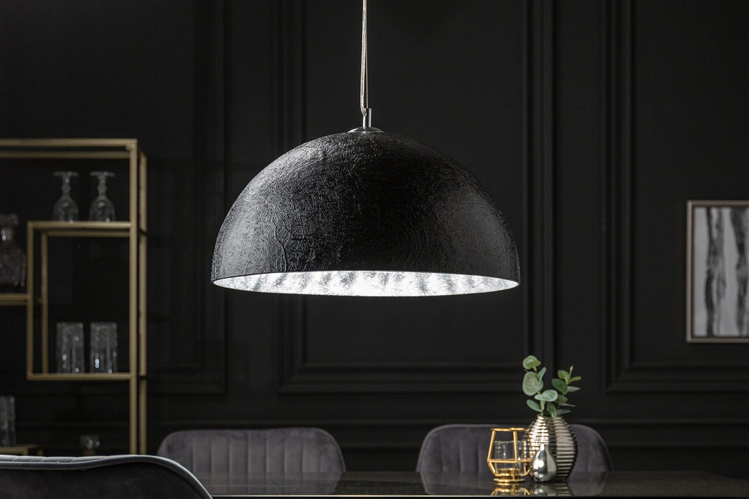 Hängeleuchte Glanz - schwarz silber 50cm