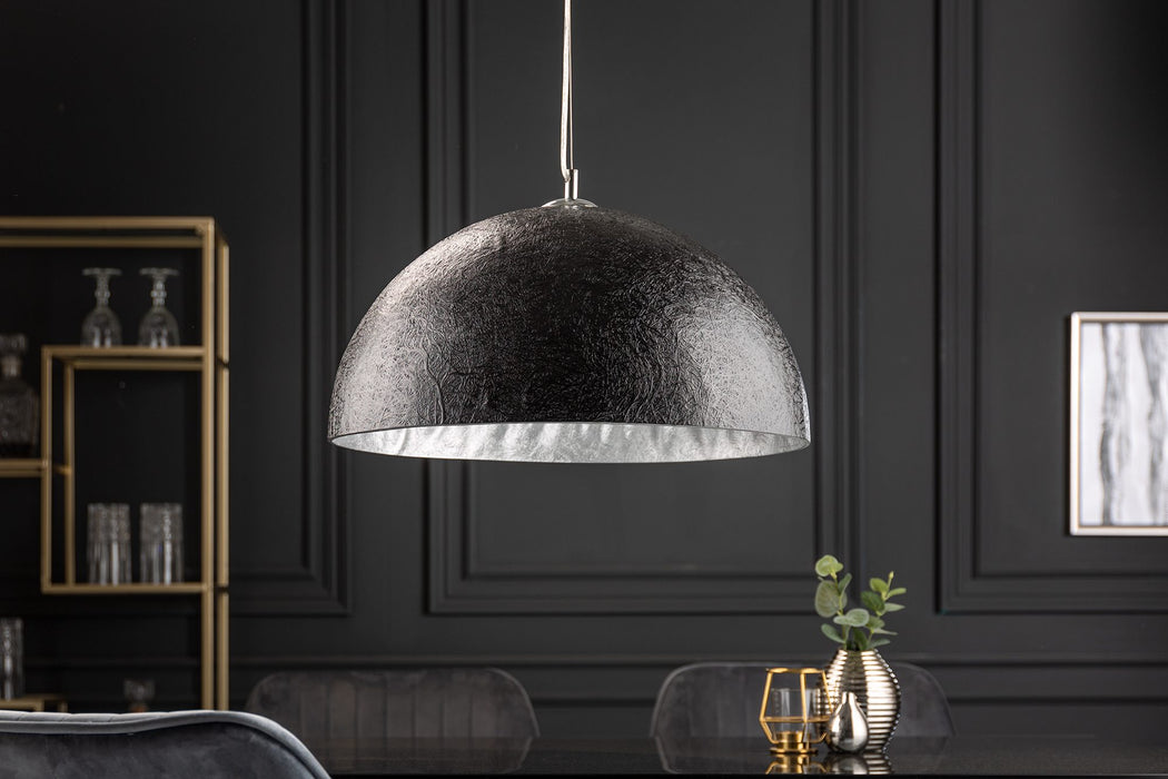 Hängeleuchte Glanz - schwarz silber 50cm