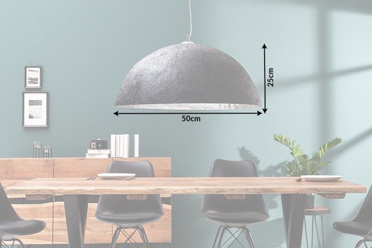 Hängeleuchte Glanz - schwarz silber 50cm