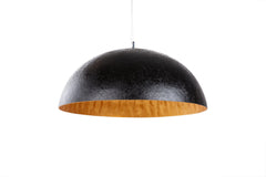 Hängeleuchte Glanz schwarz gold 70cm Fiberglas Statement