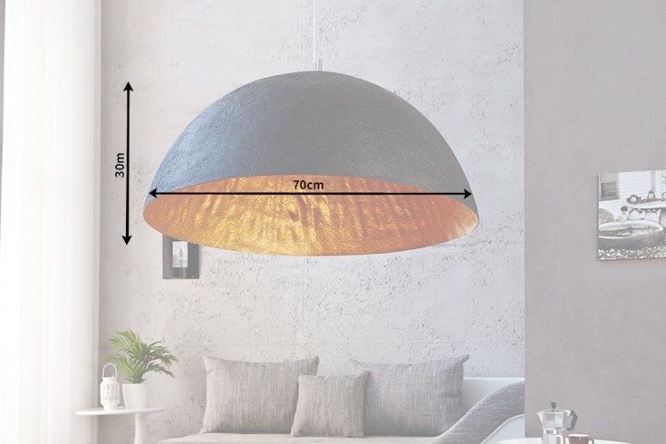 Hängeleuchte Glanz - schwarz gold 70cm