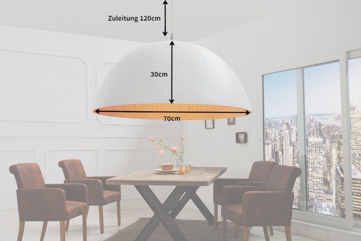 Hängeleuchte Glanz - weiss gold 70cm