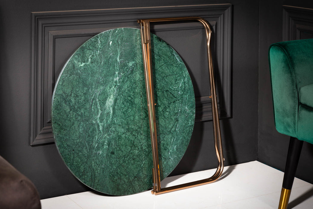 Couchtisch Rega 62cm Marmor grün gold