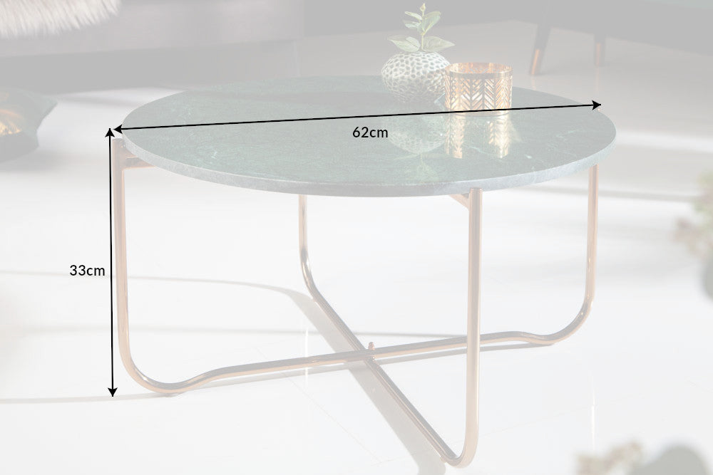 Couchtisch Rega 62cm Marmor grün gold