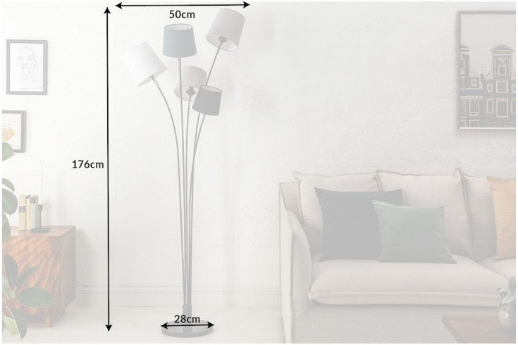 Stehleuchte Elegant schwarz weiß grau