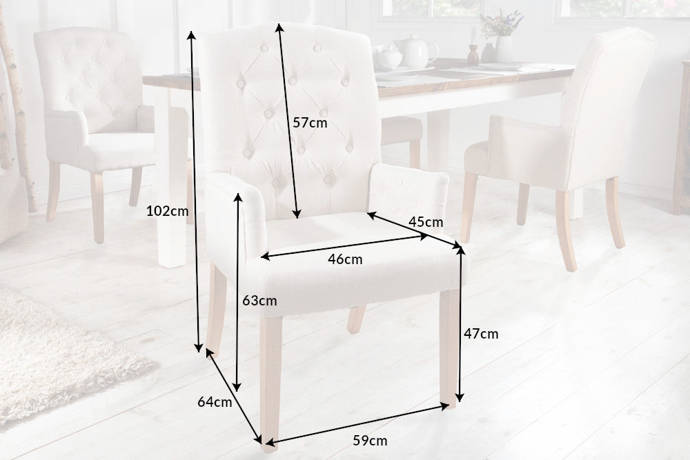 Stuhl Fortress beige Struktur Armlehne