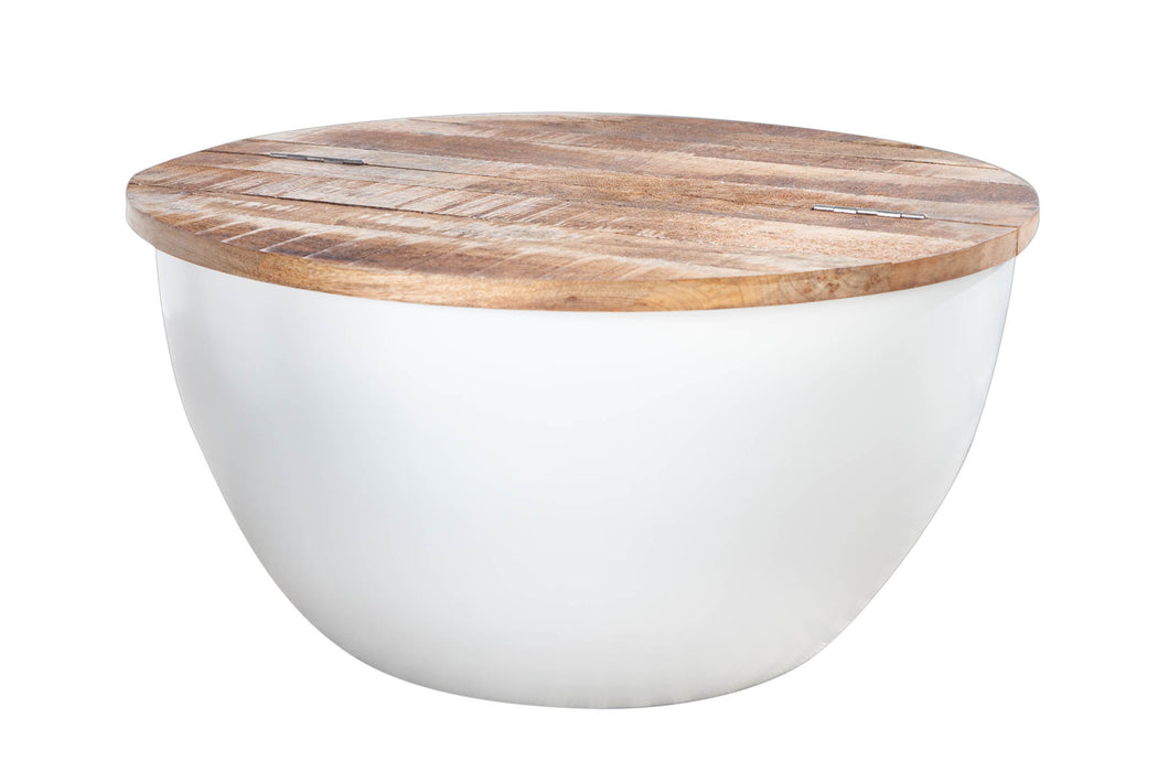 Couchtisch Industry Storage 60cm weiss Mango