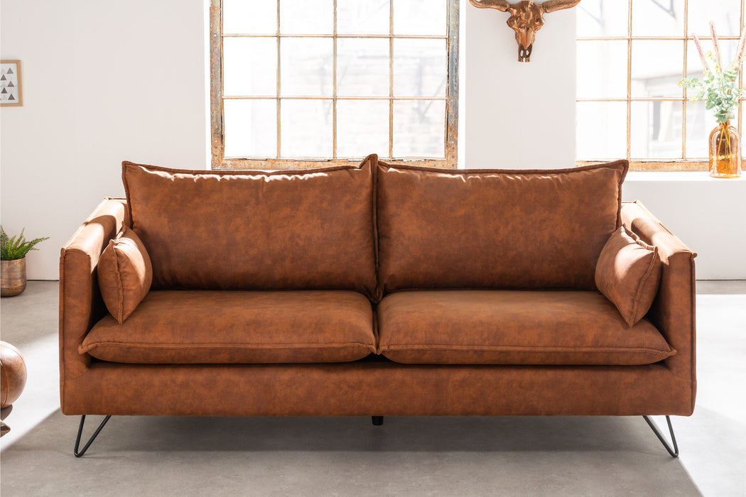 Sofa New York Chesterfield 225cm Samt silbergrau
