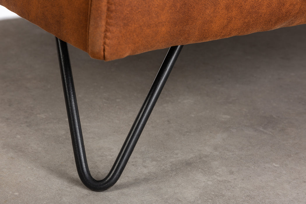Sofa Enzo 3er antik braun Retro Hairpin-Füße