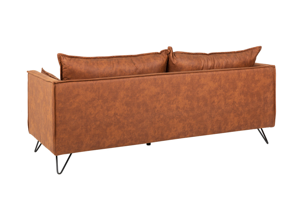 Sofa Enzo 3er antik braun Retro Hairpin-Füße