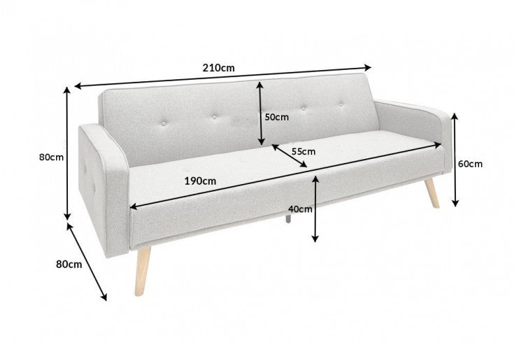 Schlafsofa Nordica 210cm Anthrazit