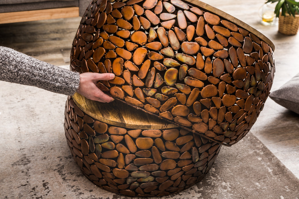 Couchtisch Rock Mosaic 2er Set kupfer Mango
