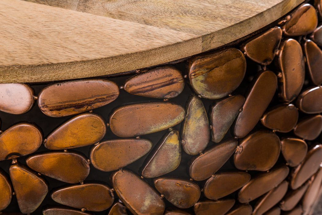 Couchtisch Rock Mosaic 2er Set kupfer Mango