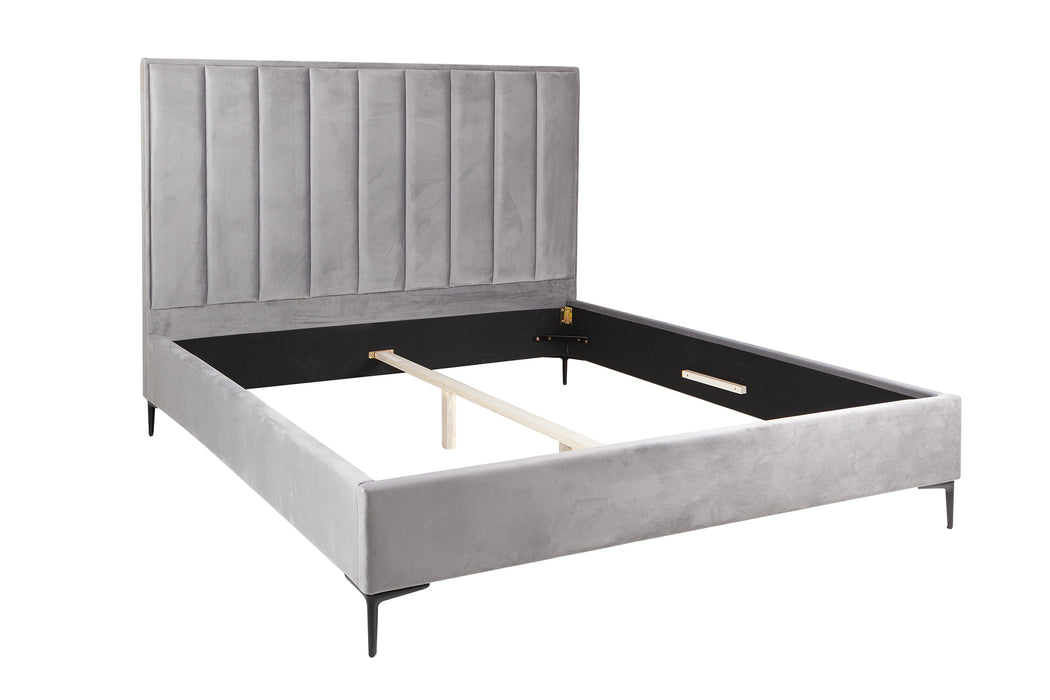 Bett Urbane 180x200cm Samt silbergrau