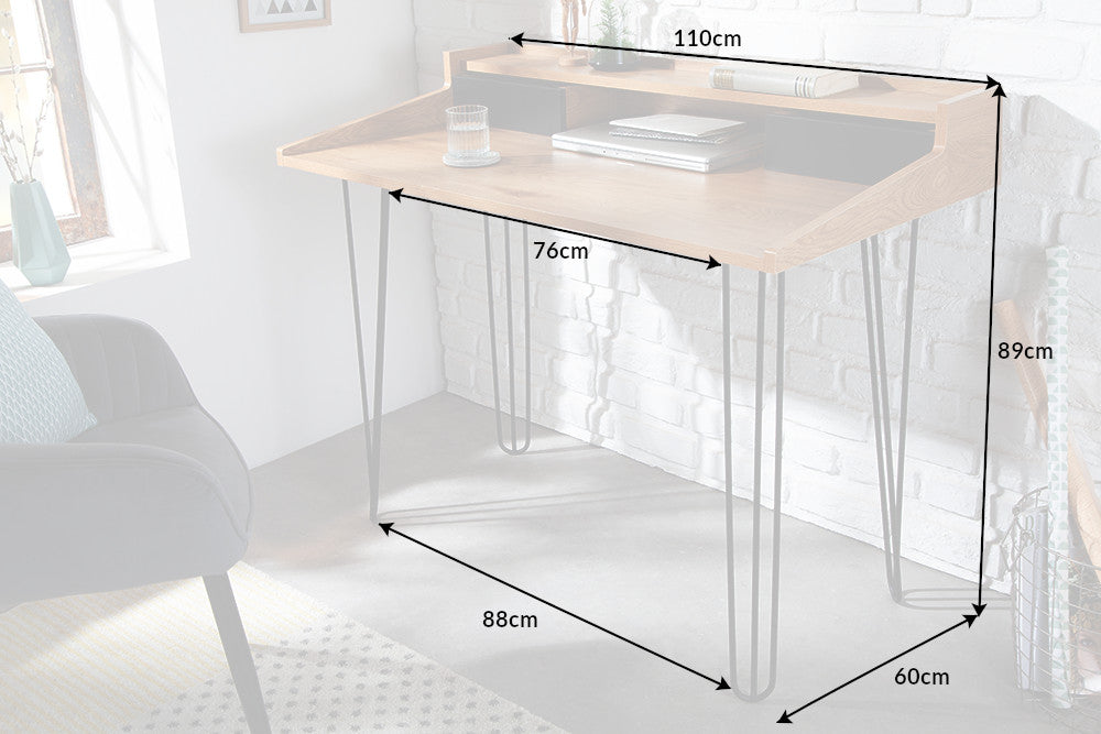 Schreibtisch Cam Set 110cm Eichen-Optik