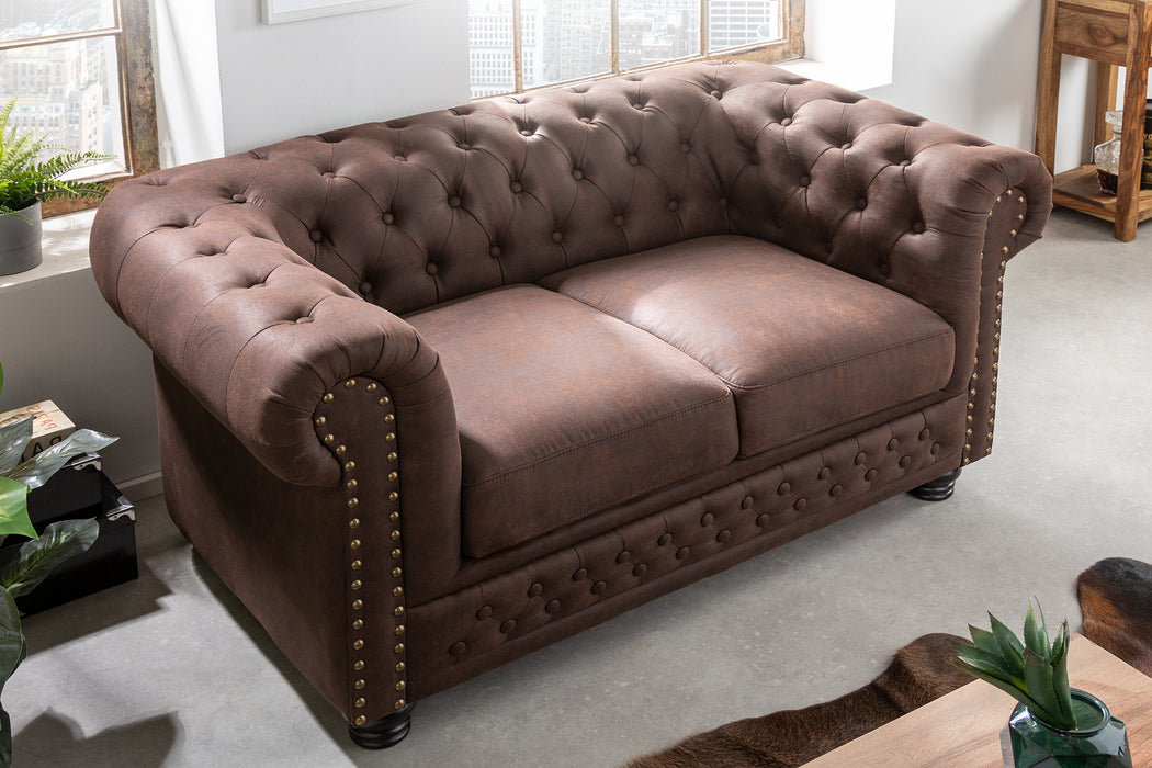 Sofa Chesterfield II 2er 150cm Vintage Braun