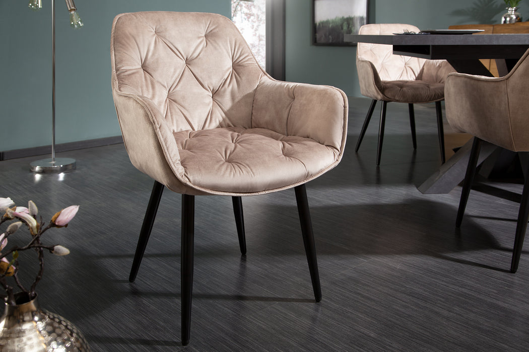 Stuhl Turin champagner Samt