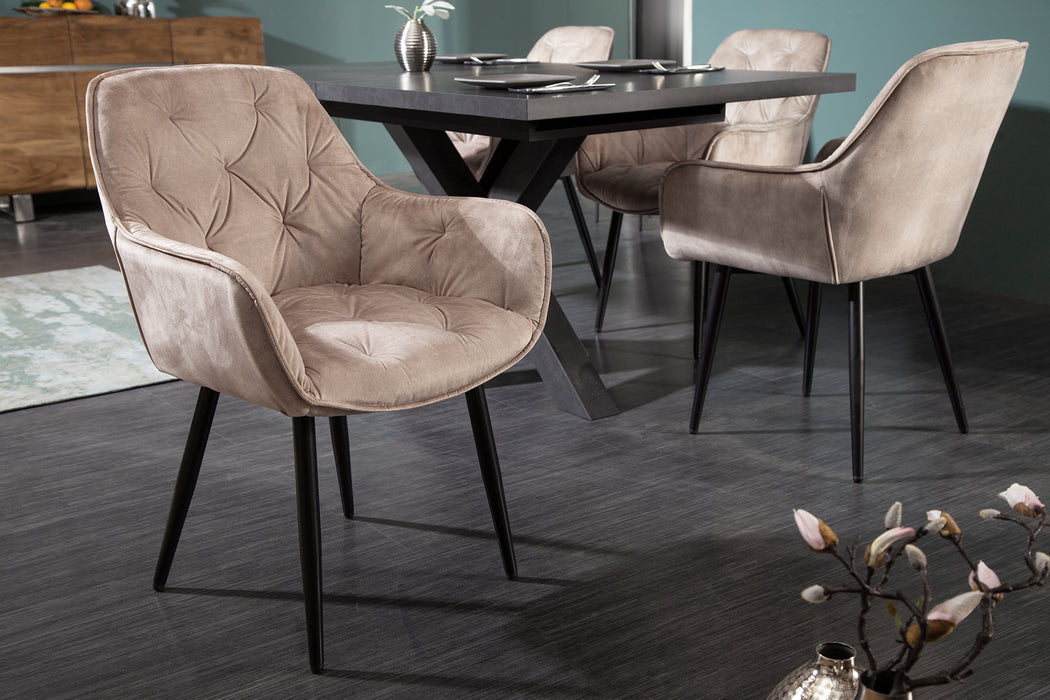 Stuhl Turin champagner Samt