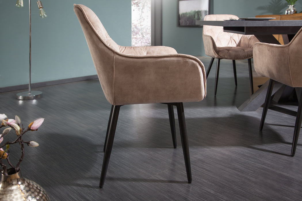 Stuhl Turin champagner Samt