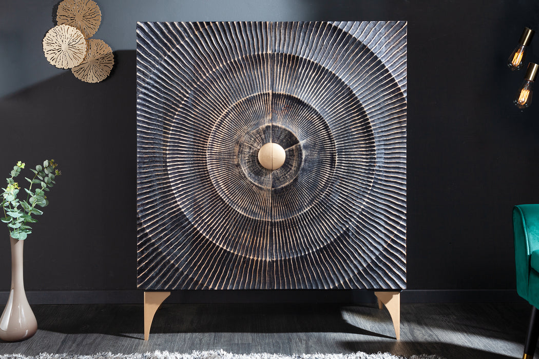 Highboard Drop 120cm schwarz gold