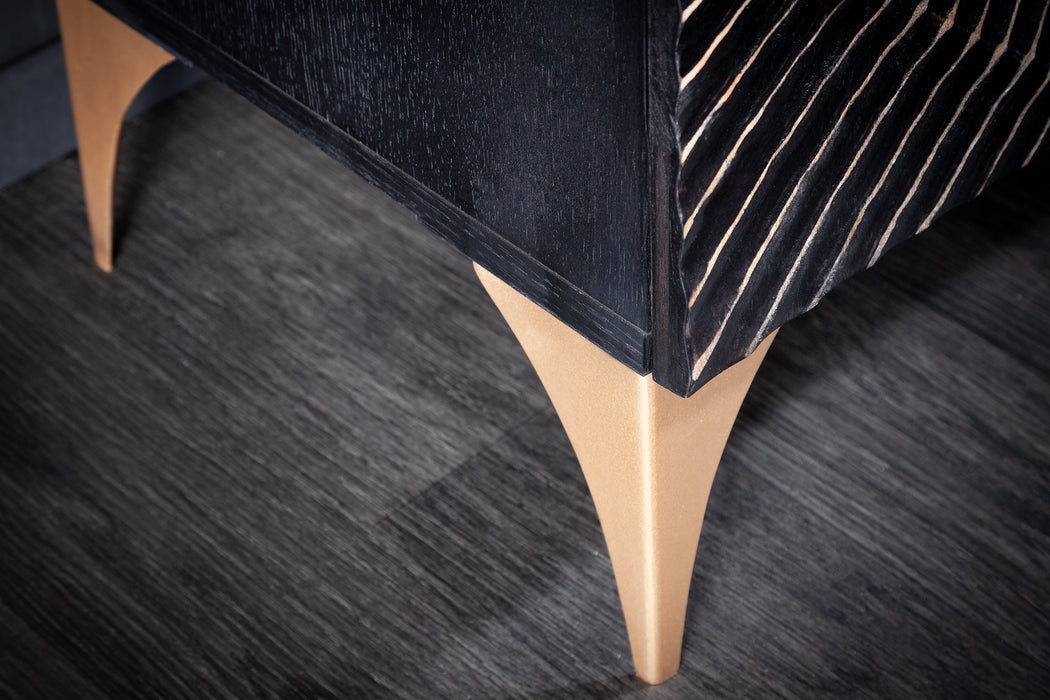 Highboard Drop 120cm schwarz gold