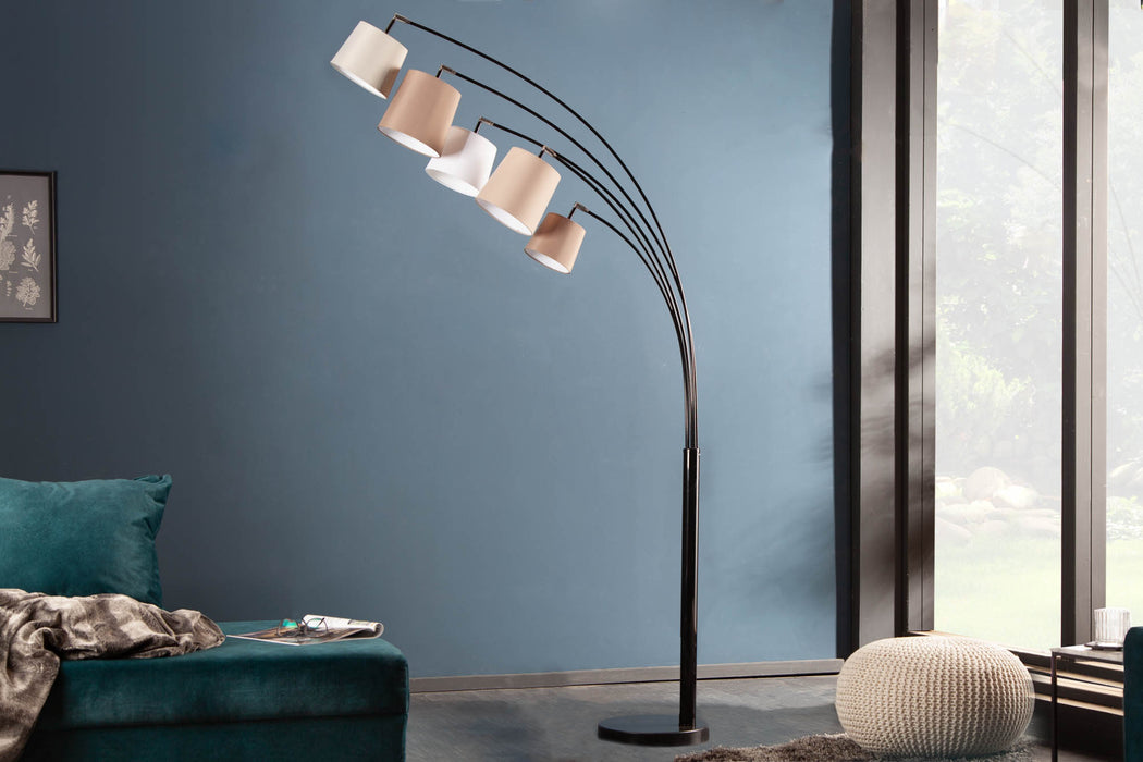 Stehleuchte Elegant weiss beige braun