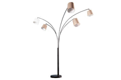 Stehleuchte Elegant weiss beige braun XXL Leinen Marmorfuss
