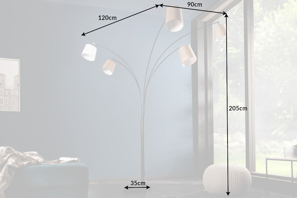 Stehleuchte Elegant weiss beige braun