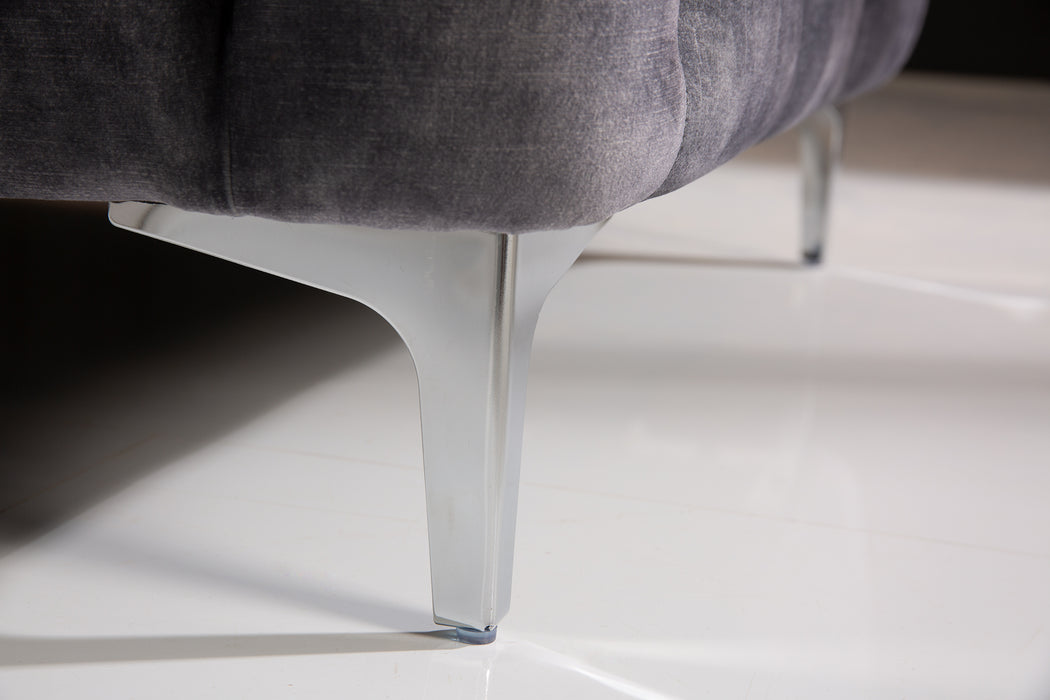 Hocker Barock dunkelgrau Samt
