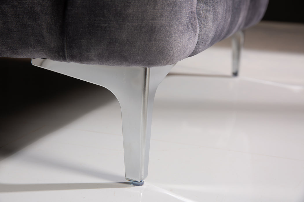 Sofa Barock 240cm Dunkelgrau Samt