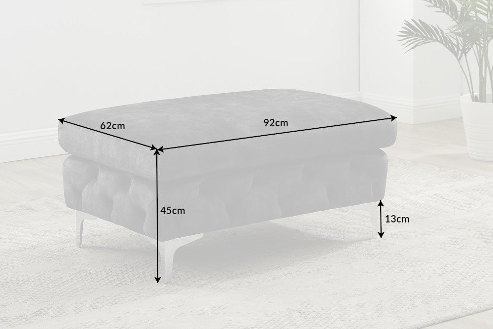 Hocker Barock dunkelgrau Samt