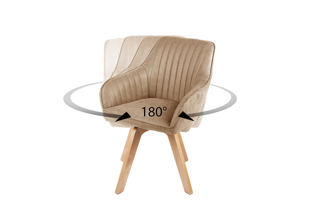 Stuhl Pisa champagner Samt drehbar